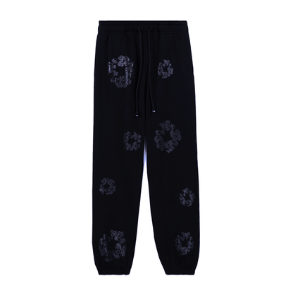 Denim Trs Diamonds Full Black Pants