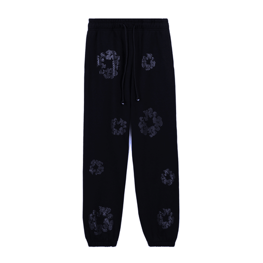 Denim Trs Diamonds Full Black Pants