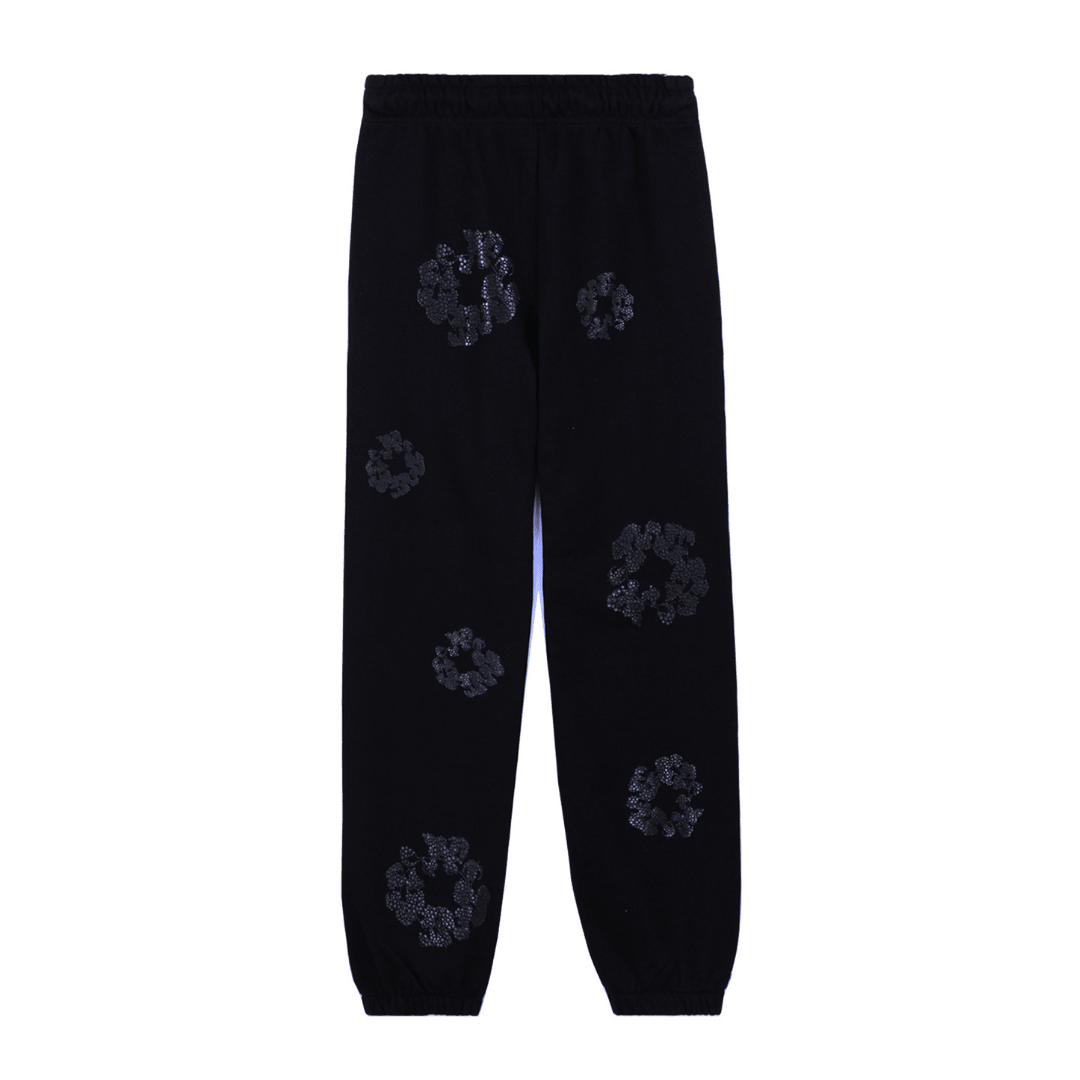 Denim Trs Diamonds Full Black Pants
