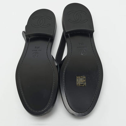 Slingback Flache Schwarz Loafer