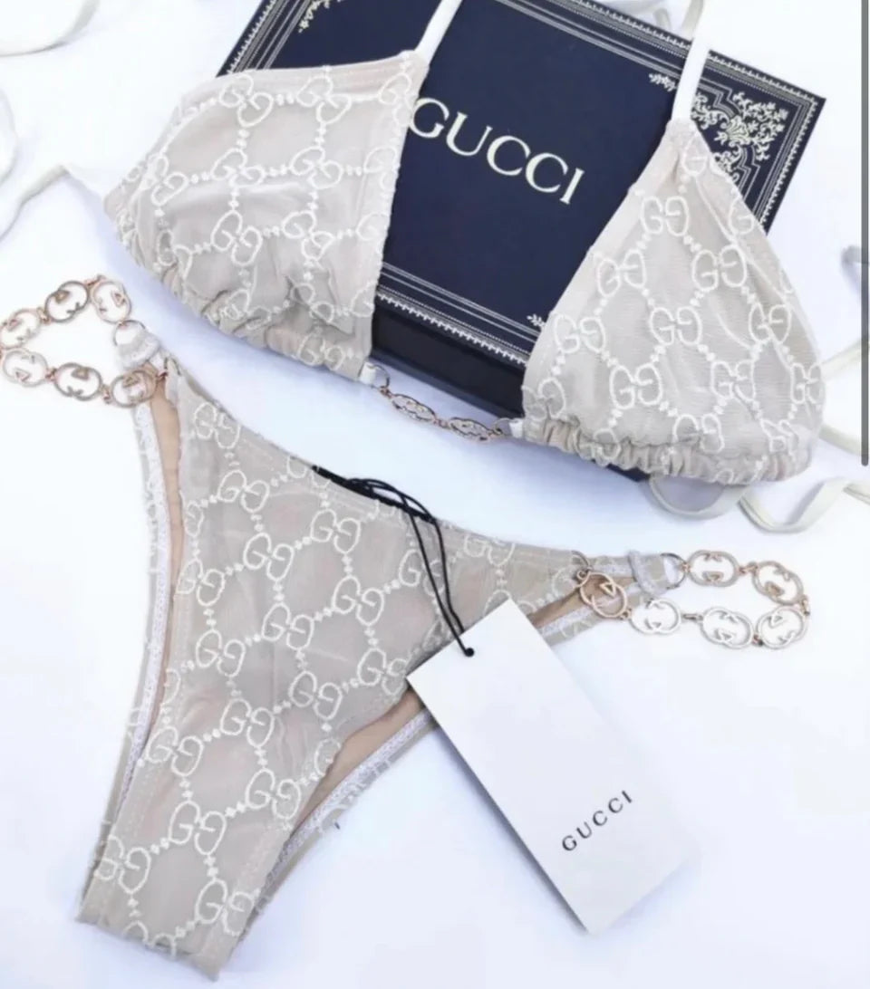 BEIGE CHAIN BIKINI