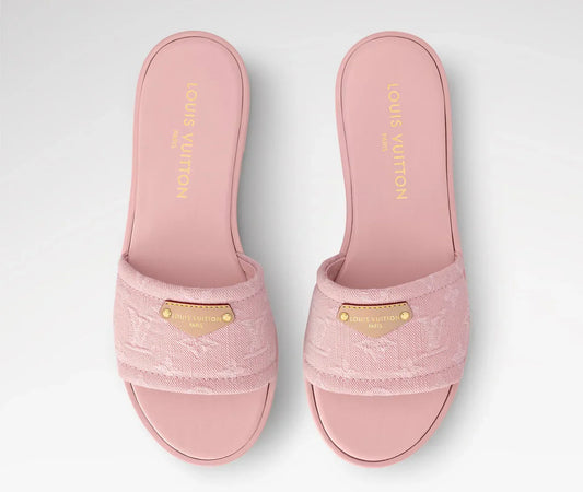 “LV“ DENIM SANDALS
