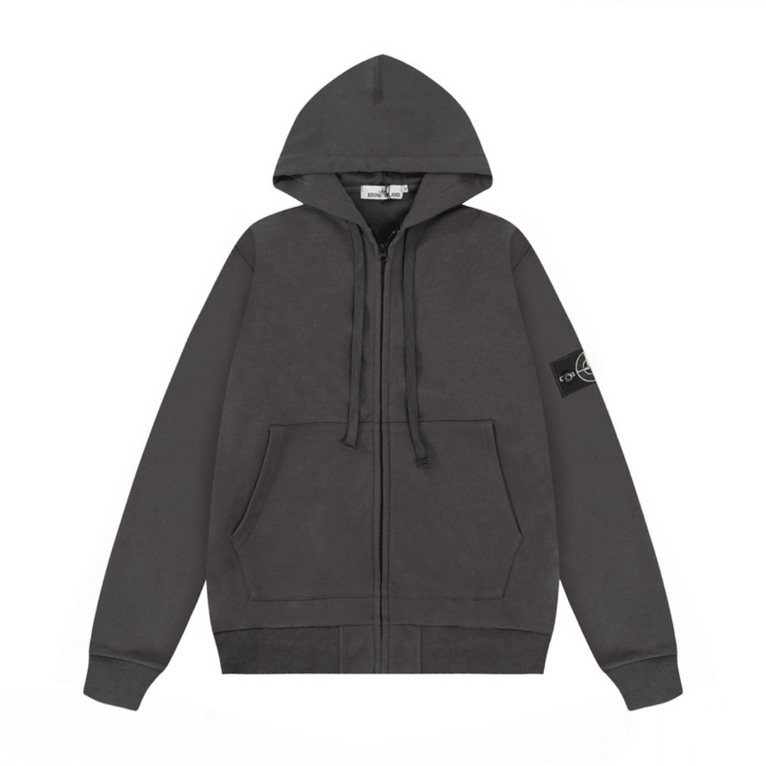 Stone Monogram Zip Hoodie