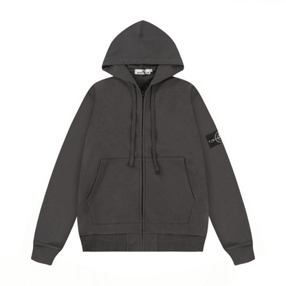 Stone Monogram Zip Hoodie