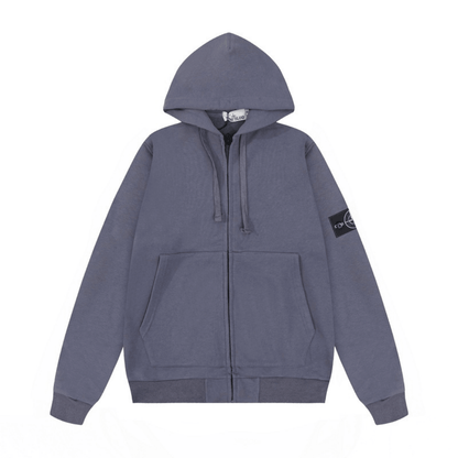 Stone Monogram Zip Hoodie