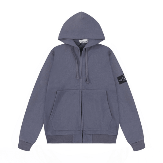 Stone Monogram Zip Hoodie