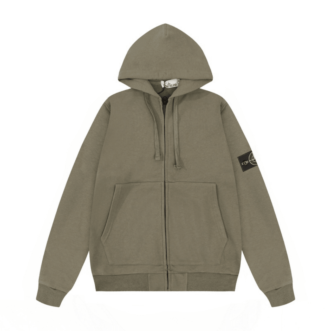 Stone Monogram Zip Hoodie