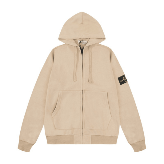 Stone Monogram Zip Hoodie